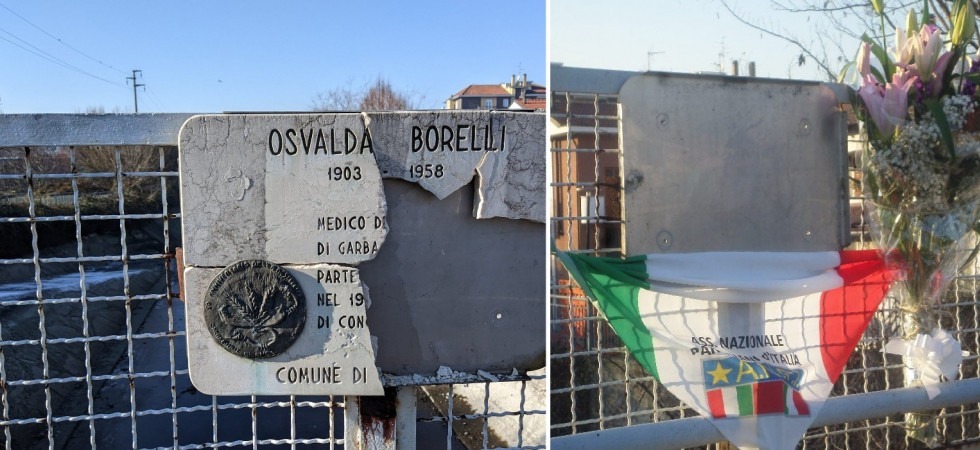 Distrutta la lapide dedicata alla partigiana Osvalda Borelli che fu deportata nel lager di Bolzano